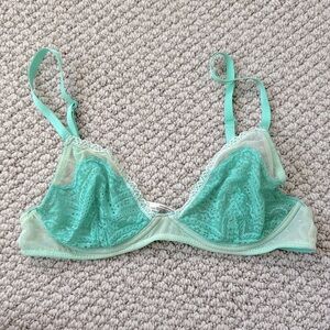 Vintage Intimately by Free People Mint Mesh/Lace bra 32C